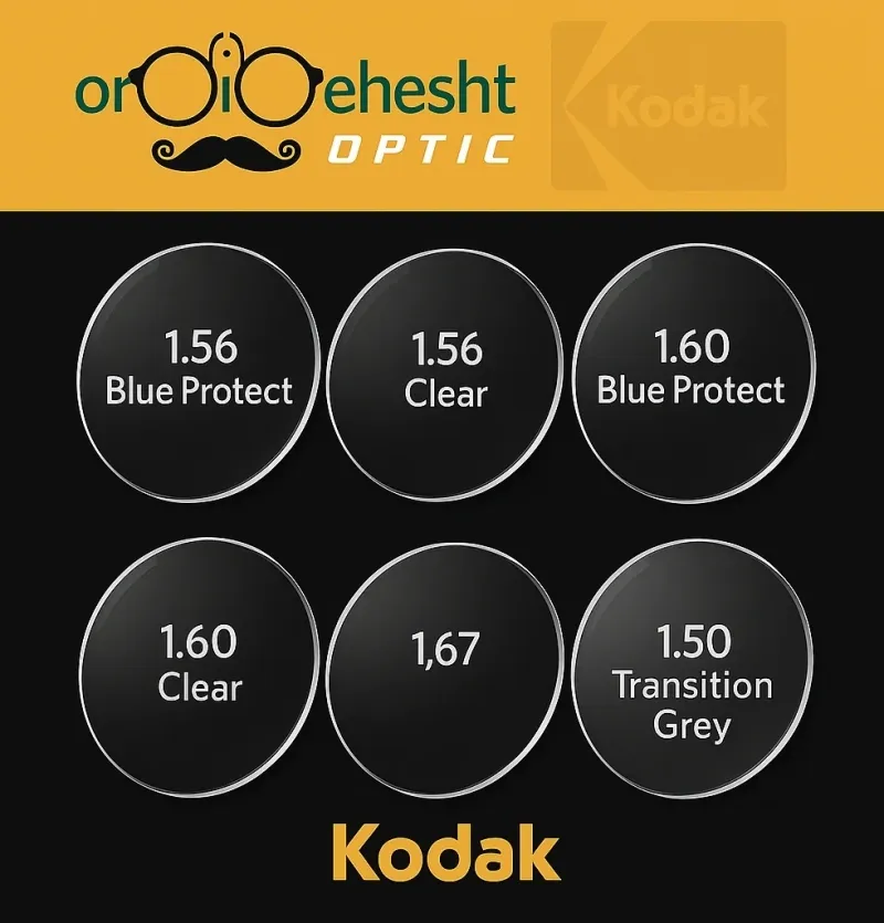 عدسی عینک اصل KODAK – همه مدلها و ضخامتها