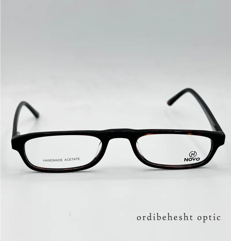 عینک طبی نُوو مدل MAI-324 | فریم مستطیلی لاکپشتی قهوهای