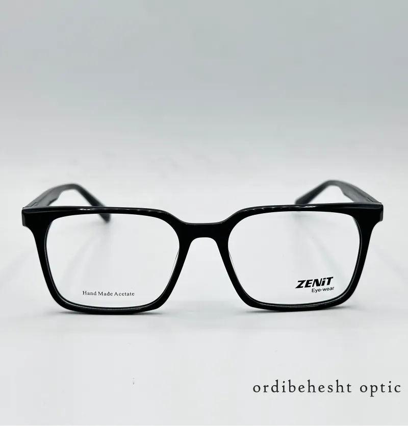 عینک طبی زنیت ZE-3396 | فریم چهارگوش اکتیو دستساز مشکی