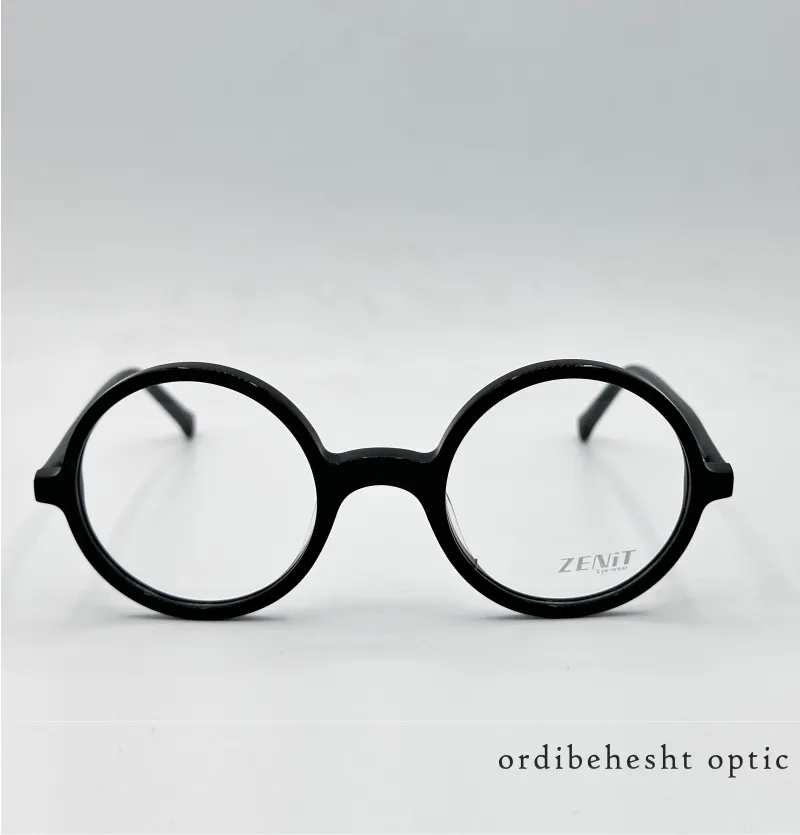 عینک طبی گرد زنیت ZE-3338 | فریم مشکی کلاسیک مینیمال