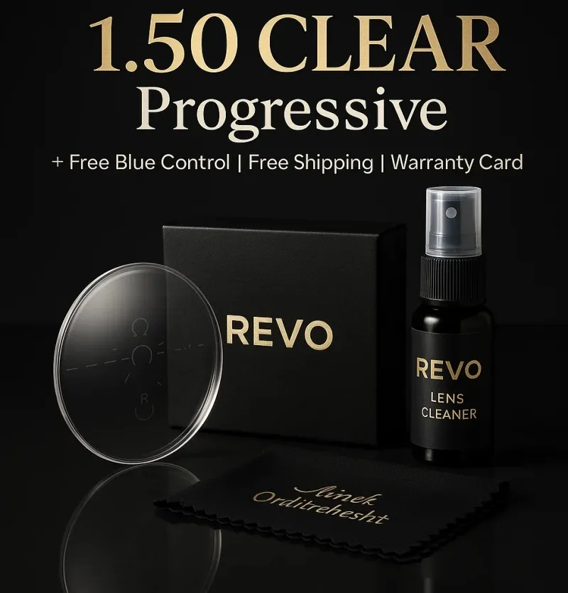 عدسی تدریجی REVO دوکانون 1.50 سفید + بلوکنترل رایگان