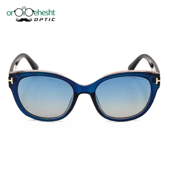 عینک آفتابی زنانه فریم دودی تیره | لنز آبی آینه‌ای UV400 | طراحی فشن لاکچری