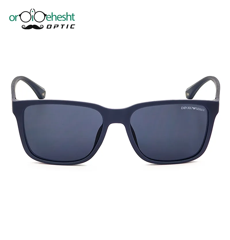 عینک آفتابی امپوریو آرمانی سرمهای مات | لنز دودی UV400 | مدل مستطیلی اسپرت