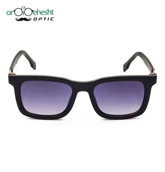 عینک آفتابی Emporio Armani | فریم مشکی مات مردانه | دسته فلزی نقره‌ای | لنز بنفش گرادیانت UV400 | مدل مستطیلی