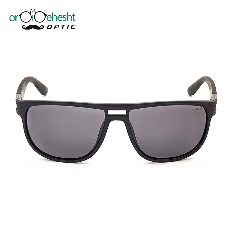 ینک آفتابی OGA مردانه | فریم مشکی مات اسپرت | دسته فلزی خاکستری | لنز دودی UV400 | مدل اسپرت پهن