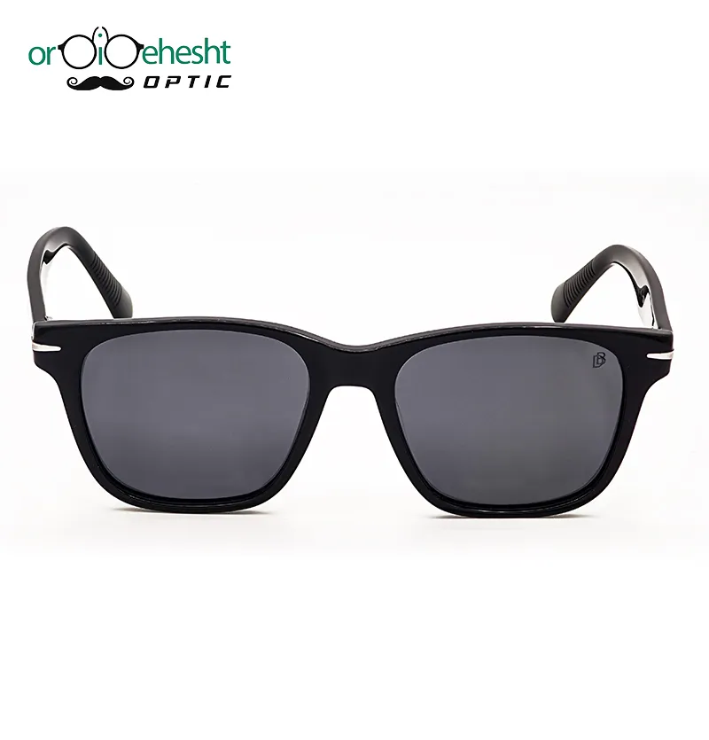 عینک آفتابی David Beckham مردانه | فریم مشکی براق کلاسیک | لنز دودی UV400 | مدل مربعی 53–18–145