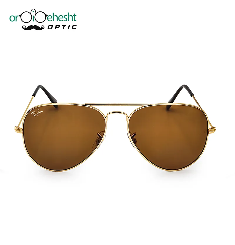 عینک آفتابی Ray‑Ban RB3025 Aviator طلایی با لنز قهوهای UV400