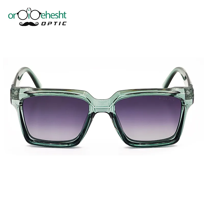 عینک آفتابی فشن شفاف سبز مدل D2538P با لنز بنفش گرادیانت