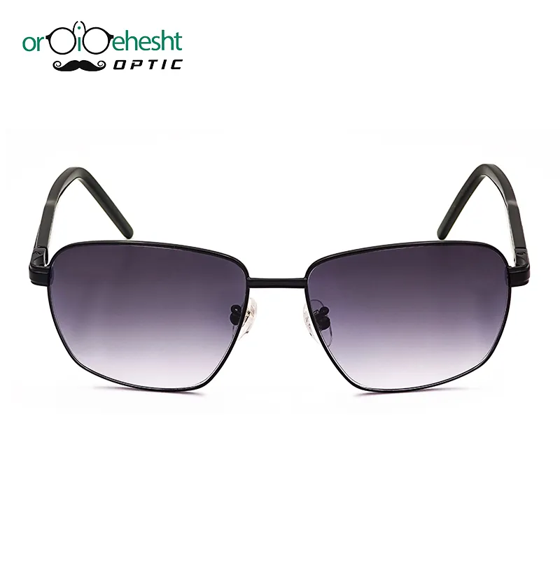 عینک آفتابی فلزی مشکی مدل 1230 طرح GUCCI با لنز طوسی گرادیانت UV400