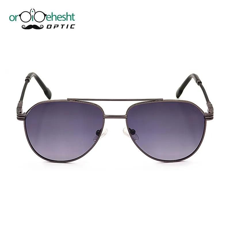 عینک آفتابی خلبانی مدل 1231 طرح GUCCI با فریم مشکی و لنز طوسی گرادیانت UV400