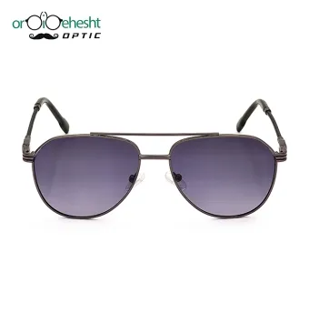 عینک آفتابی خلبانی مدل 1231 طرح GUCCI با فریم مشکی و لنز طوسی گرادیانت UV400