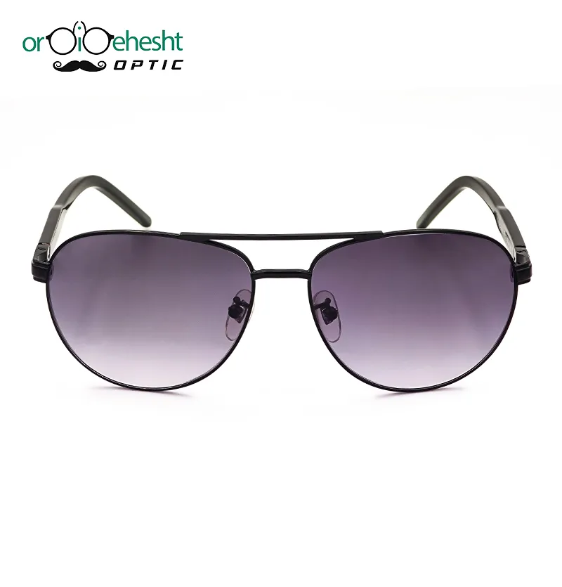 عینک آفتابی خلبانی مدل 1231 طرح GUCCI با فریم مشکی و لنز طوسی گرادیانت UV400