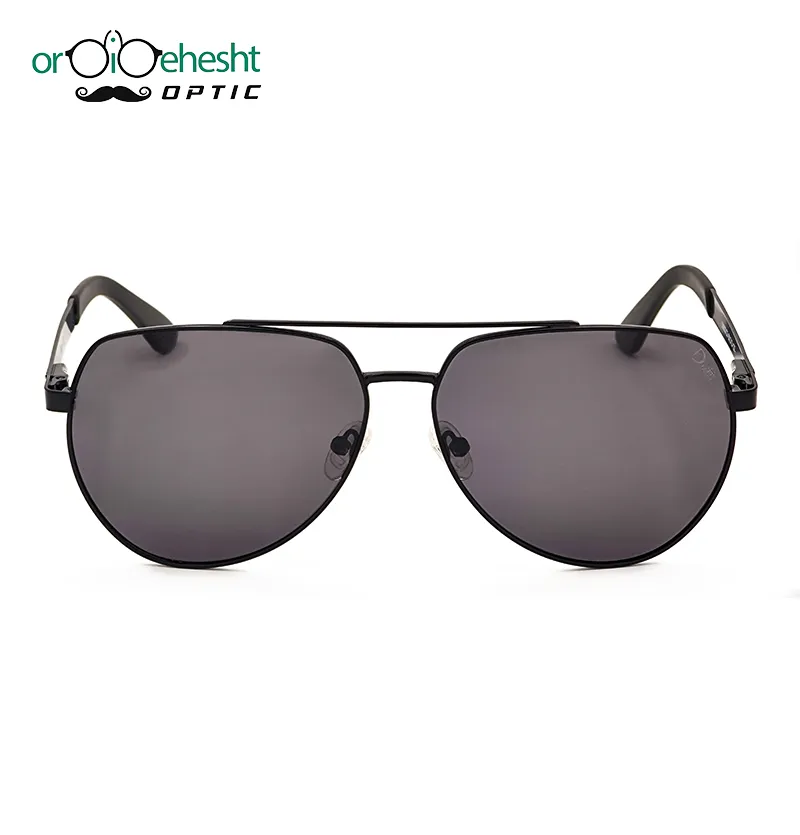 عینک آفتابی مردانه مدل 6603 طرح DUTTI با فریم فلزی مشکی و لنز طوسی UV400