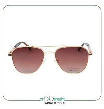 عینک آفتابی مردانه DouTi مدل S6626 C1 با فریم طلایی و لنز قهوه‌ای گرادیانت | UV400