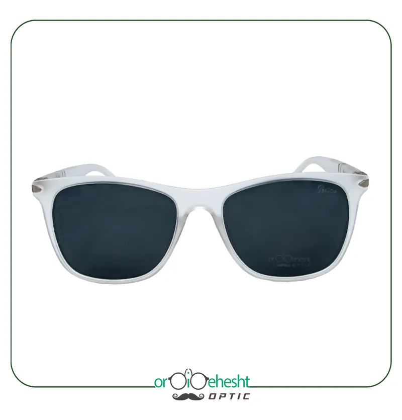 عینک آفتابی فریم شفاف اردیبهشت با لنز دودی UV400