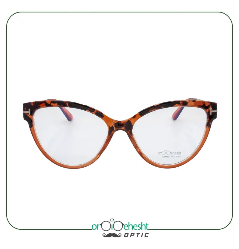 عینک طبی اردیبهشت | فریم لاکپشتی زنانه با طراحی گربهای