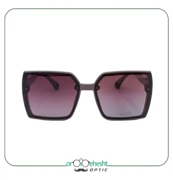 عینک آفتابی HERMÈS | فریم هندسی مشکی با لنز گرادیانت بنفش