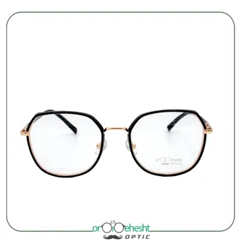 عینک طبی زنانه گرد مشکی و طلایی - خرید آنلاین