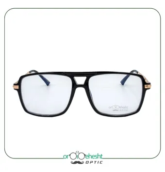 عینک طبی مردانه مشکی و طلایی | استایل کلاسیک و لوکس