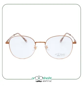 عینک طبی گرد فلزی طلایی شیک و سبک