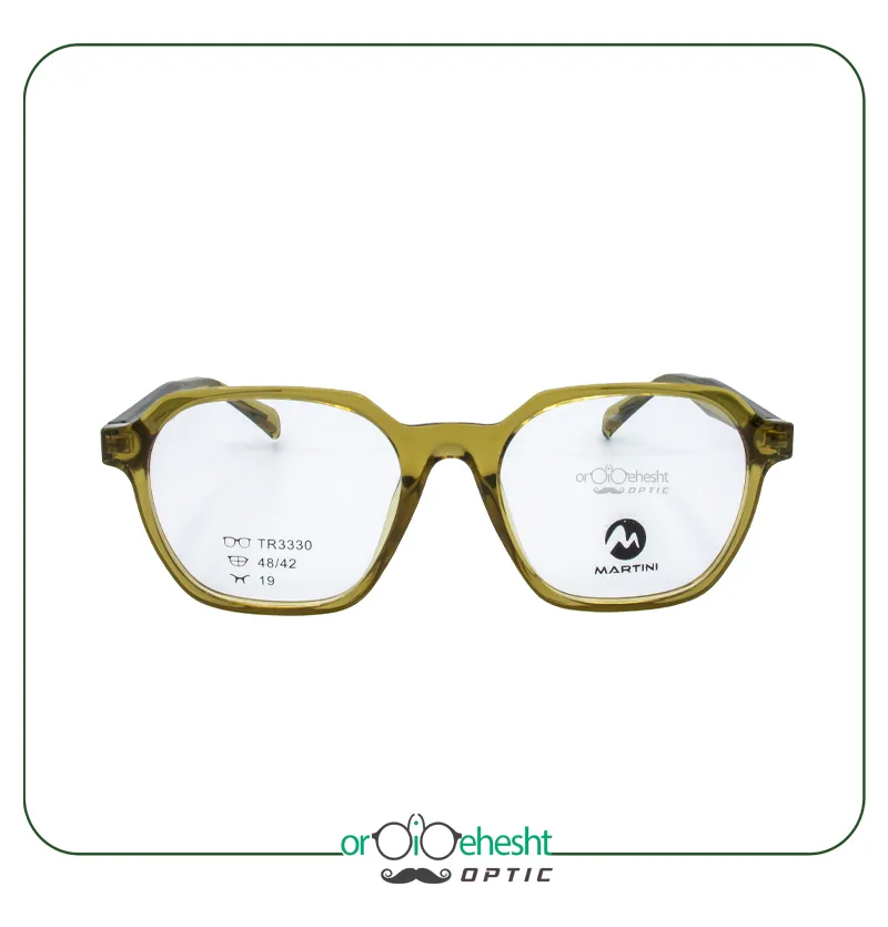 عینک طبی مردانه گرد سبز مارتین - طراحی کلاسیک و شیک