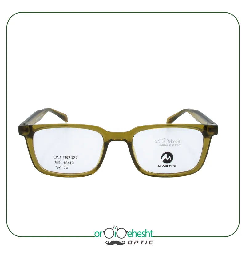 عینک طبی مردانه مربعی سبز مارتین - طراحی شیک و کاربردی