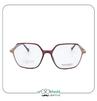 عینک طبی DAVIDOFF با فریم شش‌ضلعی ترنسپرنت | طراحی هندسی خاص