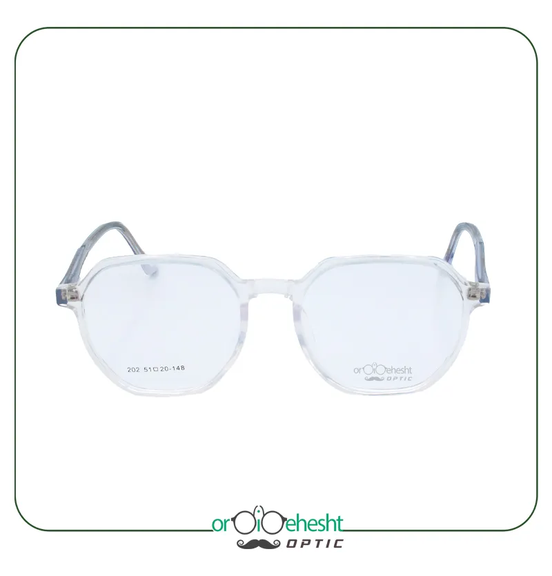 عینک طبی هشت‌ضلعی شفاف مدل 202 | استایل مینیمال و مدرن