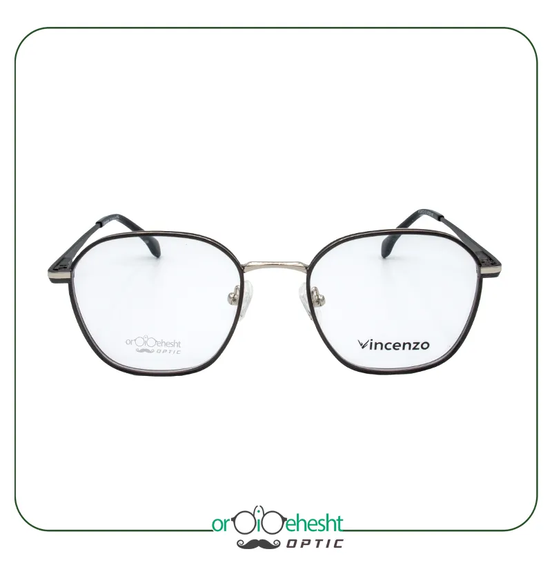 عینک طبی مردانه وینچنزو Vincenzo دسته نقره ای