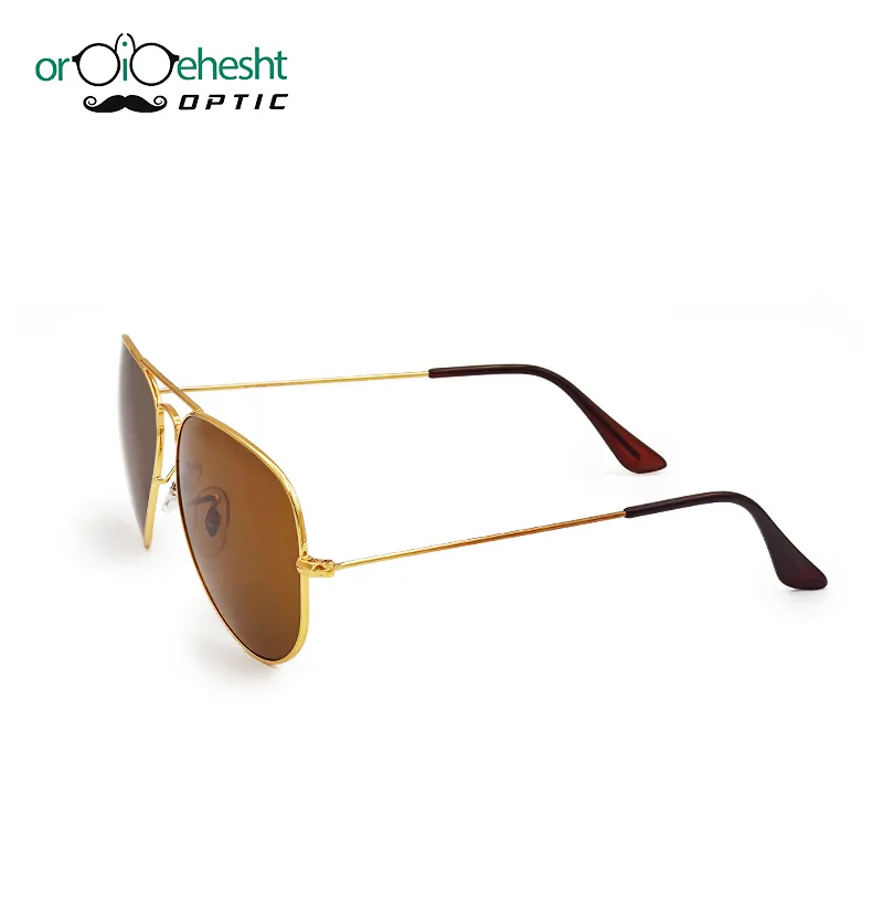 Ray-Ban RB3025 Gold Aviator Sunglasses Brown Crystal Lens