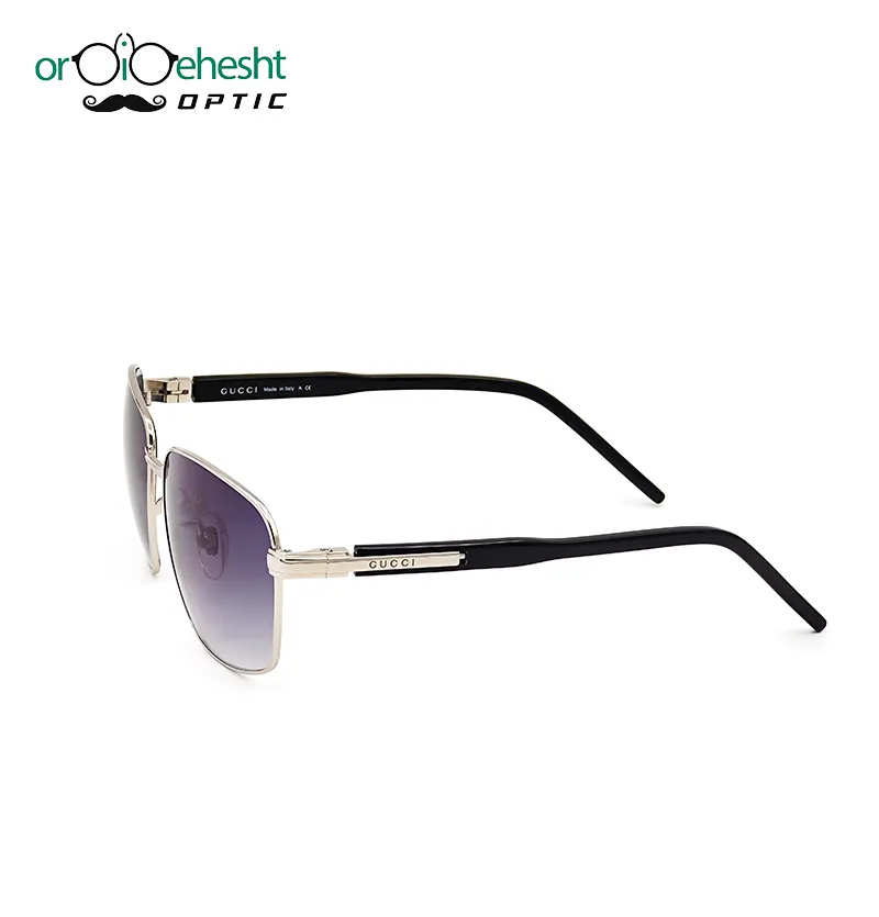 عینک آفتابی فلزی مدل 1230 طرح GUCCI با لنز طوسی گرادیانت UV400