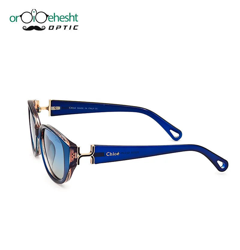 عینک آفتابی پرادا (PRADA) فریم آبی شفاف | لنز آینه‌ای آبی–نقره‌ای UV400 | طراحی فشن لاکچری