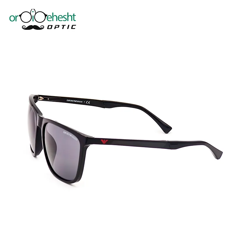 عینک آفتابی امپوریو آرمانی (Emporio Armani) فریم مشکی | لنز دودی آینه‌ای UV400 | مدل اسپرت–کلاسیک
