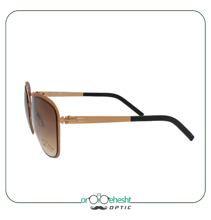 عینک آفتابی ic! berlin مدل فلزی مینیمال با لنز قهوه‌ای UV400 | اورجینال