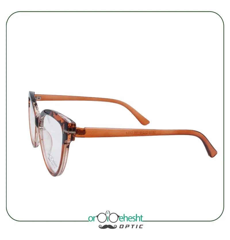 عینک طبی اردیبهشت | فریم لاکپشتی زنانه با طراحی گربهای