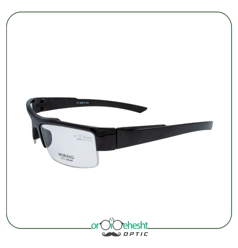 عینک طبی MORINIO | فریم مشکی مقاوم با طراحی کلاسیک