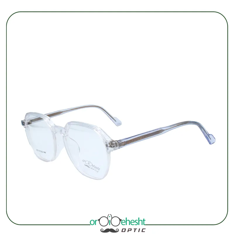 عینک طبی هشت‌ضلعی شفاف مدل 202 | استایل مینیمال و مدرن